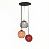 Suspension boule en verre coloré scandinave pour salle à manger