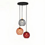 Suspension Boule en Verre Coloré Design Moderne pour Salle à Manger