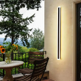 Applique extérieure longue noire minimaliste LED IP65 avec détecteur de mouvement
