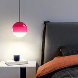 Suspension boule en verre coloré dégradé moderne à hauteur réglable pour salle à manger