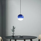 Suspension boule en verre coloré dégradé moderne à hauteur réglable pour salle à manger