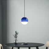 Suspension boule en verre coloré dégradé moderne à hauteur réglable pour salle à manger