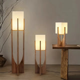 Lampadaire en bois naturel rectangulaire pour salon