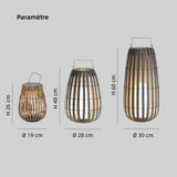 Lampadaire solaire extérieur lanterne moderne effet bambou IP65 pour terrasse