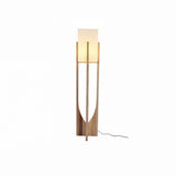 Lampadaire en bois naturel rectangulaire pour salon