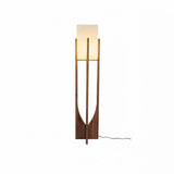 Lampadaire en bois naturel rectangulaire pour salon