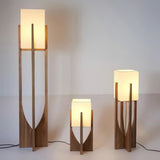 Lampadaire en bois naturel rectangulaire pour salon
