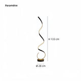 Lampadaire spirale design moderne LED dimmable pour salon