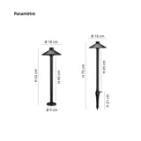 Lampe solaire jardin à piquer LED moderne aluminium noir IP65