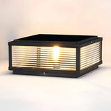 Lampe solaire de pilier carrée en verre noir moderne LED IP65 pour jardin