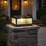 Lampe solaire de pilier carrée en verre noir moderne LED IP65 pour jardin