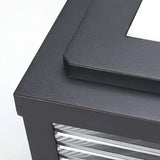 Lampe solaire de pilier carrée en verre noir moderne LED IP65 pour jardin