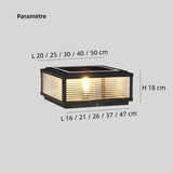 Lampe solaire de pilier carrée en verre noir moderne LED IP65 pour jardin