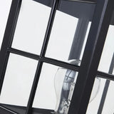 Lampe pilier exterieur lanterne moderne en aluminium noir et verre IP65 pour jardin
