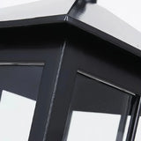 Lampe pilier exterieur lanterne moderne en aluminium noir et verre IP65 pour jardin