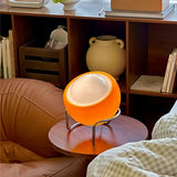 Lampe de table orange vintage en verre en boule pour chevet