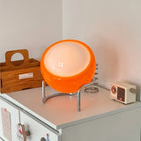 Lampe de table orange vintage en verre en boule pour chevet
