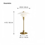 Lampe de table vintage design en verre et métal pour chevet