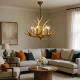 Lustre bois de cerf rustique pour salon
