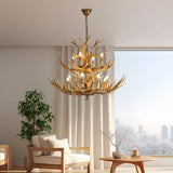 Lustre bois de cerf rustique pour salon