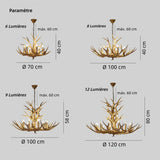 Lustre bois de cerf rustique pour salon