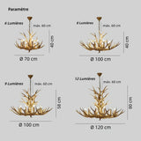Lustre bois de cerf rustique pour salon