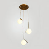 Lustre escalier moderne à boules en verre LED