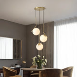 Lustre escalier moderne à boules en verre LED