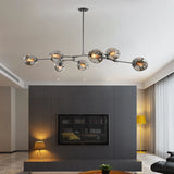 Lustre moléculaire moderne en verre LED ajustable pour salon