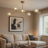 Lustre moléculaire moderne en verre LED ajustable pour salon