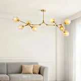 Lustre moléculaire moderne en verre LED ajustable pour salon
