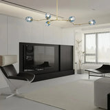 Lustre moléculaire moderne en verre LED ajustable pour salon