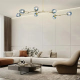 Lustre moléculaire moderne en verre LED ajustable pour salon