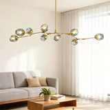 Lustre moléculaire moderne en verre LED ajustable pour salon
