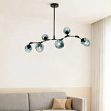 Lustre moléculaire moderne en verre LED ajustable pour salon