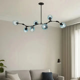 Lustre moléculaire moderne en verre LED ajustable pour salon