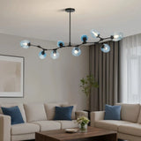 Lustre moléculaire moderne en verre LED ajustable pour salon