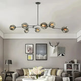 Lustre moléculaire moderne en verre LED ajustable pour salon
