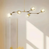 Lustre moléculaire moderne en verre LED ajustable pour salon