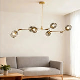 Lustre moléculaire moderne en verre LED ajustable pour salon