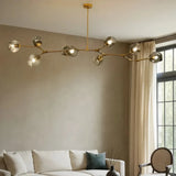 Lustre moléculaire moderne en verre LED ajustable pour salon