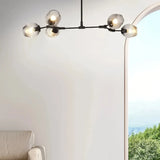 Lustre moléculaire moderne en verre LED ajustable pour salon