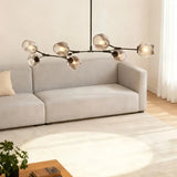 Lustre moléculaire moderne en verre LED ajustable pour salon