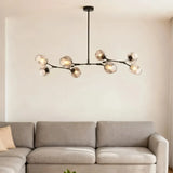 Lustre moléculaire moderne en verre LED ajustable pour salon