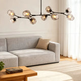Lustre moléculaire moderne en verre LED ajustable pour salon