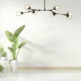 Lustre moléculaire moderne en verre LED ajustable pour salon