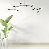 Lustre moléculaire moderne en verre LED ajustable pour salon