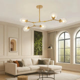 Lustre moléculaire moderne en verre LED ajustable pour salon
