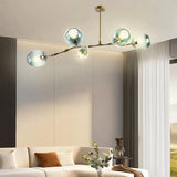 Lustre moléculaire moderne en verre LED ajustable pour salon