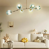 Lustre moléculaire moderne en verre LED ajustable pour salon